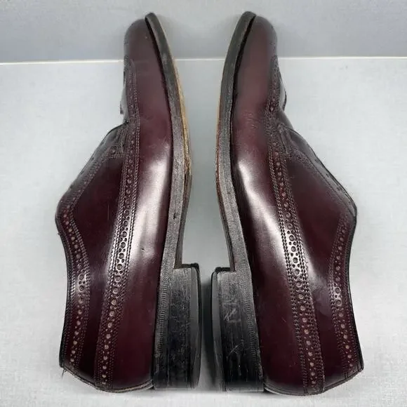 Men's Florsheim Imperial Kenmoor Longwing Oxfords Dress Shoes SZ 7.5 D Burgundy - Picture 12 of 16